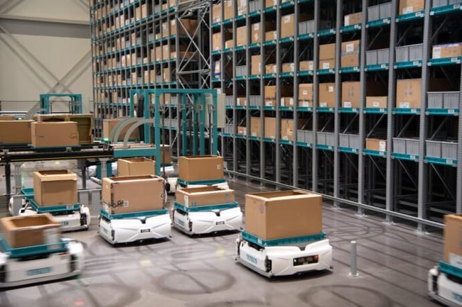 Conveyco Autonomous Mobile Robot AMR-Based High-Density Exotec ASRS