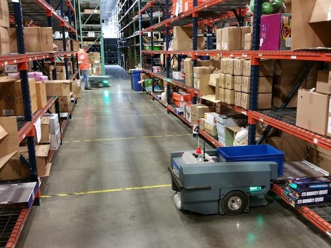 AMRs transferring totes